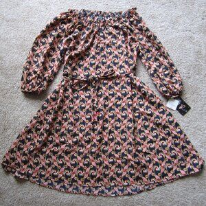 The Webster at Target women's small navy blue pink Deco Print Easy Waist Dress